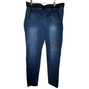 Ny & Co High Waist Pull-On Denim Jeggings By Soho Jeans Large Blend Blue Stretch